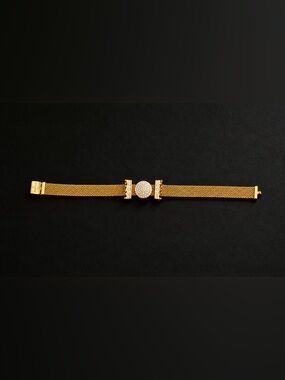 Pandora Gold Mesh Slider Bracelet with  Rose Gold Charms